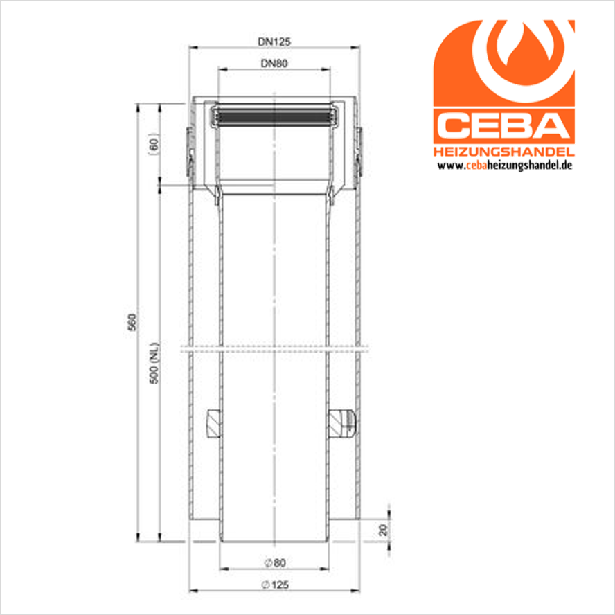 ATEC Rohr DN 80/125 konzentrisch – Effiziente Abgas- und Zuluftführung