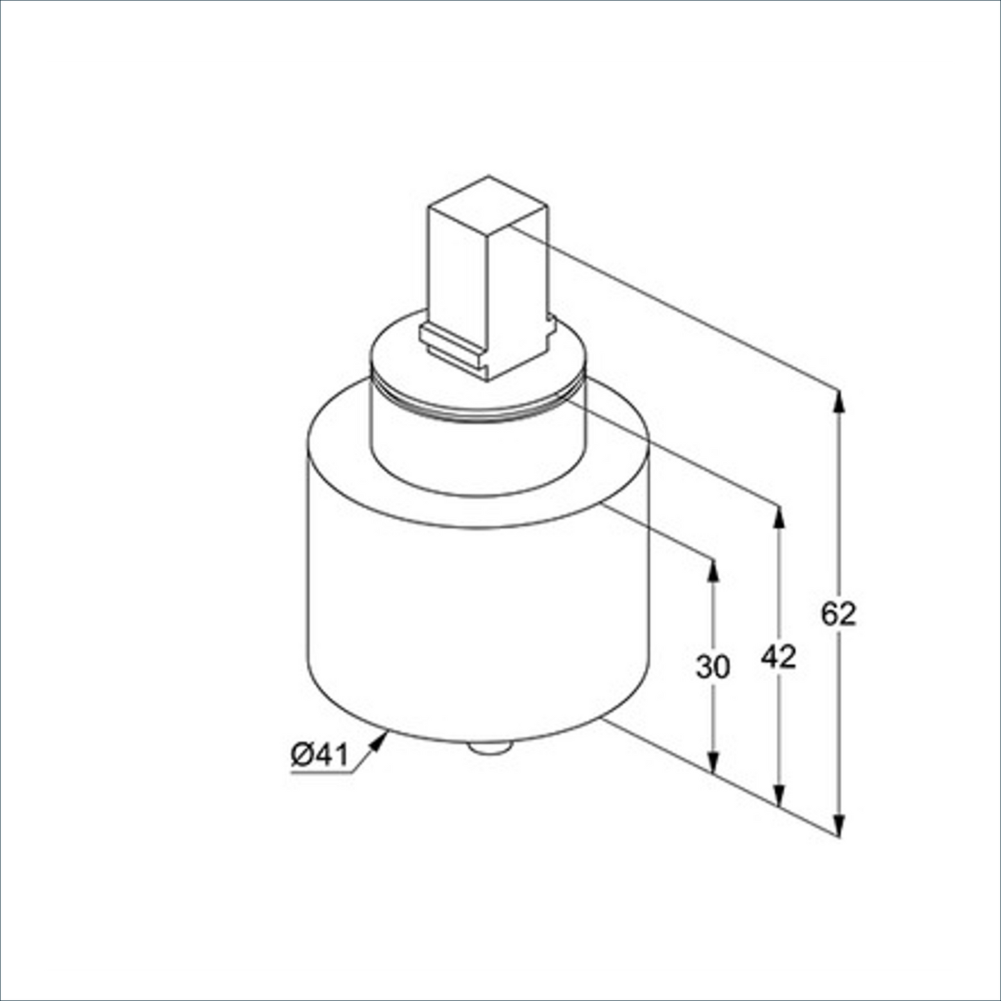 KLUDI ND-Kartusche 41 mm mit Keramikscheiben – für KLUDI MX / Objekta-Mix Armaturen