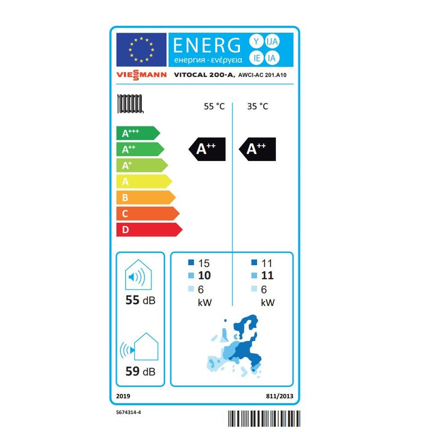 Viessmann Vitocal 200-A Luft/Wasser-Wärmepumpe, 12,4 kW, Typ AWCI-AC 201.A10