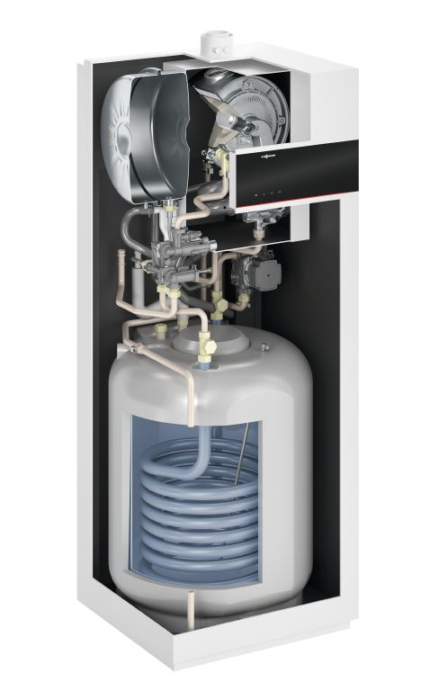 Vitodens 222-F 25.0 kW all gas types HMU-C raised 100 L