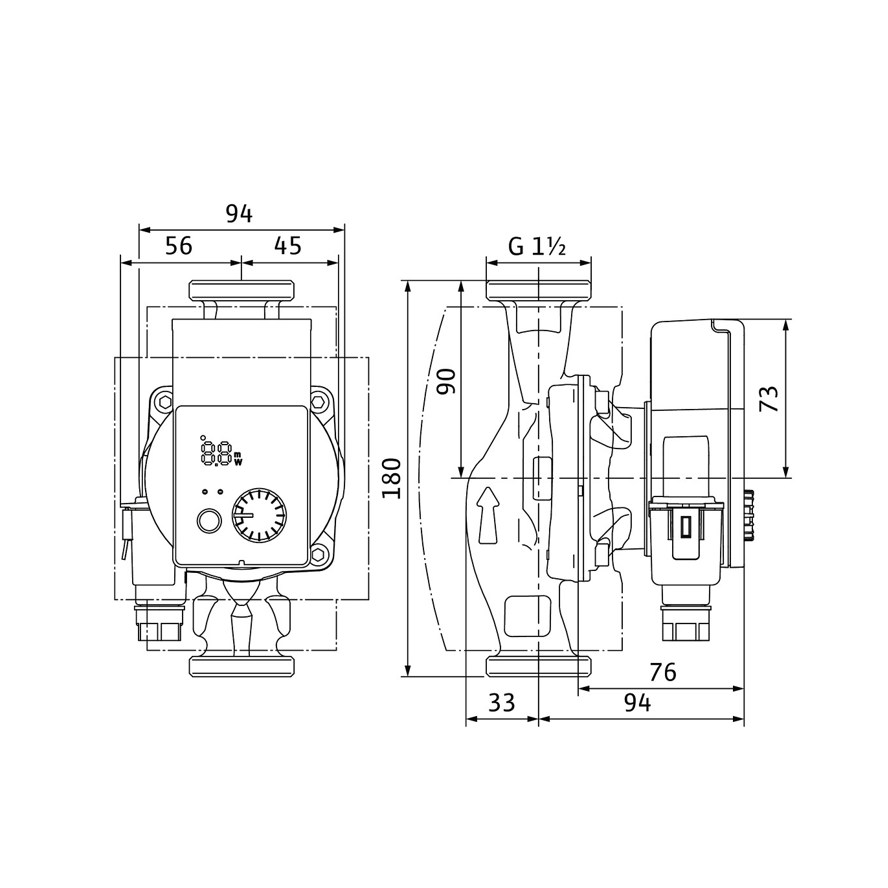 Wilo Nassläufer-Hocheffizienzpumpe Yonos PICO plus 25/1-6 Rpl1 G11/2,1x230V