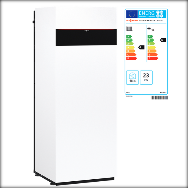 Viessmann Paket Vitodens 222-F B2SH 2,5-19kW 3.5" mit Anbausatz seitlich AP VD