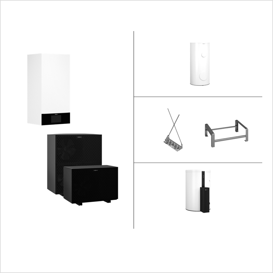 Viessmann Paket Vitocal 250-A AWO-E-AC 251.A13 mit Vitocell 120-E, SVW 600 l