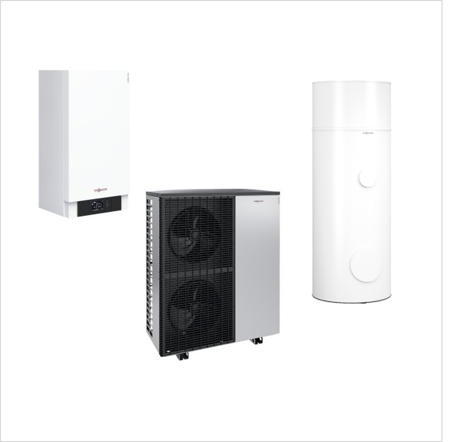 Viessmann Vitocal 200-S AWB-E-AC 201.D10 – Luft/Wasser-Wärmepumpen-Paket mit Speicher & Zubehör