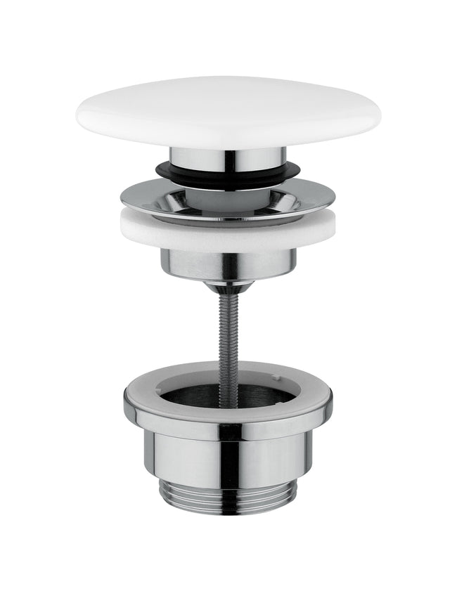 VIGOUR Ablaufventil Push-Open, 1 1/4" m.keramischer Abdeckplatte white